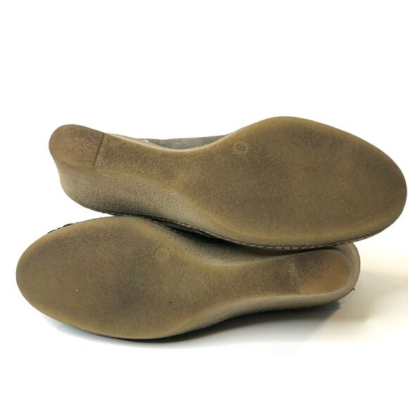 J Crew Womens Gray Suede Wedge Lace Up Booties Macalister Italy Size 8 - Picture 9 of 12